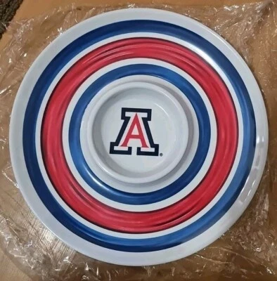 Bandeja para servir verduras y salsas Arizona Wildcats Chips baloncesto NCAA NUEVO Foto 1 de 3
