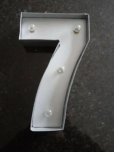 Number 7 Tin Lighted - Picture 1 of 4