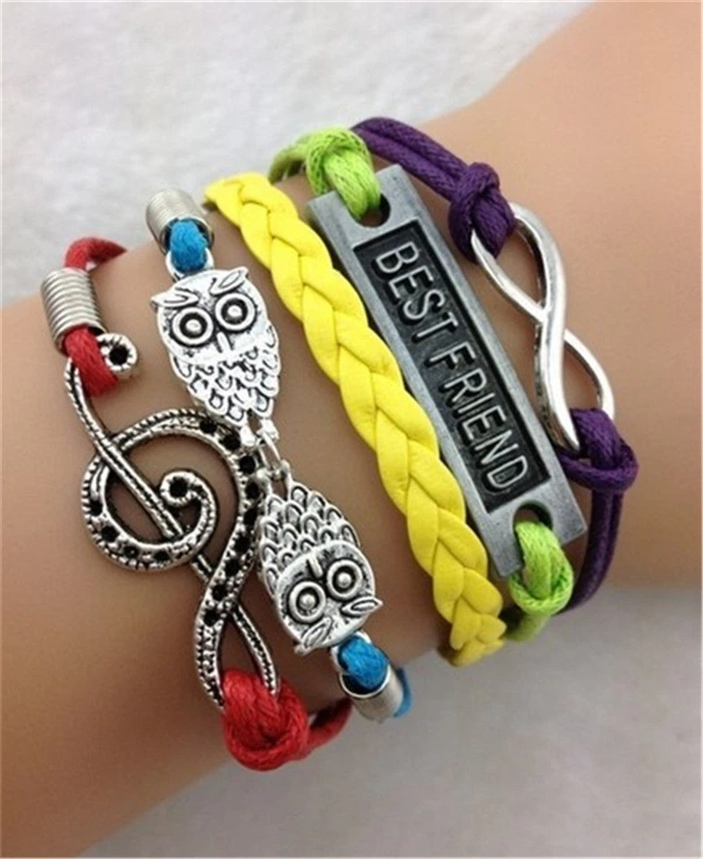 Bracciale Donna Chiave Sol Gufo best friend infinito braccialetto ragazza - Immagine 1 di 1