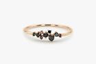 Cluster Minimalist Ring 2Ct Black Round Lab-Created Moissanite Rose Gold Plated