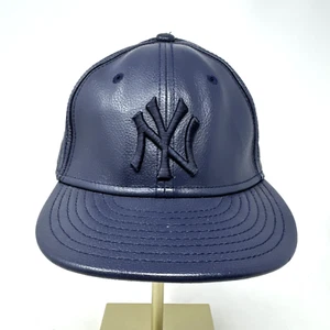 New York Yankees blau New Era 59fifty Leder tailliert Kappe Kinder Größe 6 5/8 - Bild 1 von 9