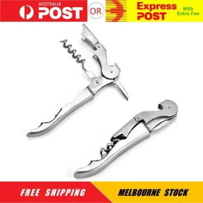 Waiters Friend Corkscrew Stainless Steel Wine Bottle Opener Screw Knife Bar - image 1 of 4