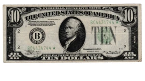 *****1934-A $10.00****STAR**** FEDERAL RESERVE NOTE VF+***** - Picture 1 of 2