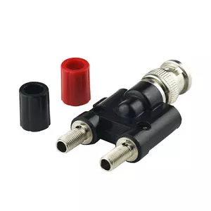 1 x BNC Macho Enchufe a Dos Doble Banana Vinculación Hembra Conector Adaptador EE. UU. - Imagen 1 de 4