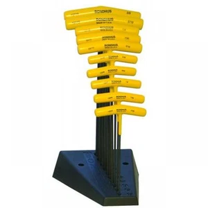 Bondhus BTX10/S 10 Piece Ball T Handle Hexagon Key Set 3/32-3/8" AF Tee Imperial - Picture 1 of 1
