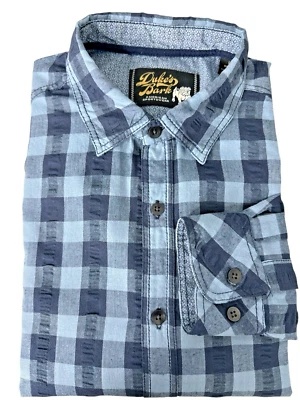 Camisa a Cuadros Dukes Bark Para Hombre Manga Larga con Líneas Texturizadas, Talla M Foto 1 de 4