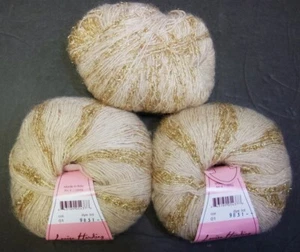 Lot of 3~Louisa Harding Simonetta Mohair Blend Metallic Yarn, Ivory, Ships Free - Picture 1 of 9