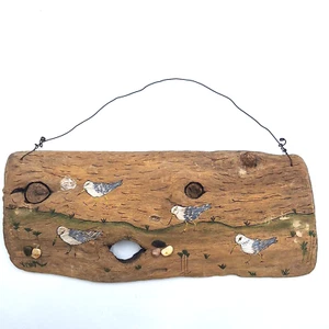 Driftwood Seagull Beach Wall Hanging Hand Painted S Willmar Signed - Picture 1 of 11