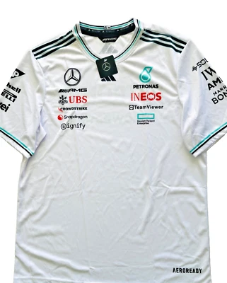 Mercedes-Benz Racing F1 白色全新 2025 T 恤 — 第 1/4 张图片