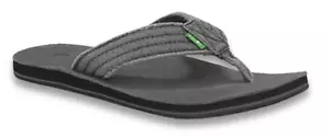 Sanuk Fraid Not Sandals Flip-Flops - NWT Mens 12 Charcoal / Black - #44619-D9 - Picture 1 of 1