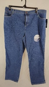 Gloria Vanderbilt Casuals Pull On Jeans Plus 22W Blue Stretch Denim Pants NWT - Picture 1 of 10