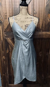 Lucy & Co. for Lulus Silver Gold Sequin Mini Cocktail Dress Sz M - Picture 1 of 6