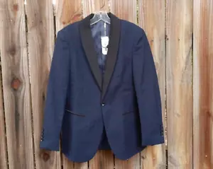 Giacca smoking uomo COOFANDY nuovo con etichette matrimonio abito un bottone vestito blazer blu S - Foto 1 di 10
