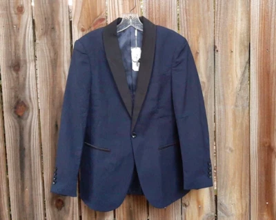 NUEVO CON ETIQUETAS COOFANDY Para hombres Esmoquin Chaqueta Boda Un Botón Vestido Traje Blazer Azul S Foto 1 de 4