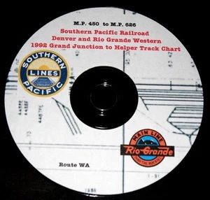 Southern Pacific 1992 (D&RGW) Grand Junction to Helper Track Chart Pages on DVD - Picture 1 of 5