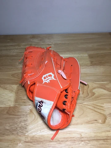 2004 Ball Park Detroit Tigers Kids Junior Orange Baseball Glove RHT Cover