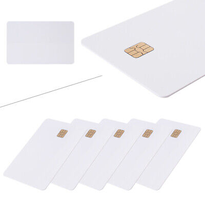 5 Pcs ISO PVC IC W/ SLE4442 Chip Blank Smart Card Contact IC Card Safety White • 6.93$