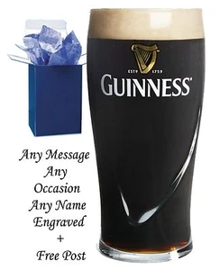 PERSONALISED ENGRAVED PINT BEER GLASS DAD, GRANDDAD, GUINNESS GIFT - Picture 1 of 2