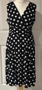 Ronni Nicole Polka Dot Dress - Black / White - Size 14 - O So Slim Lining - BNWT - Picture 1 of 8