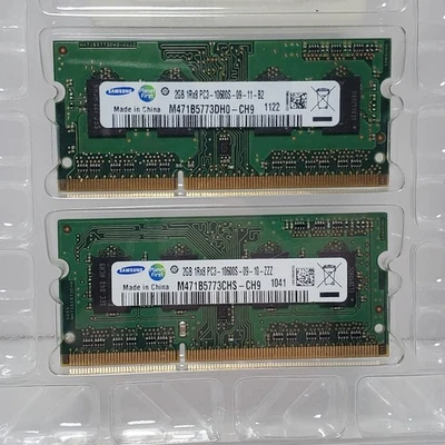 Samsung 4GB (2x2GB) DDR3 PC3-10600S Laptop RAM SO-DIMM Memory Lot M471B5773DH0 - Image 1 of 2