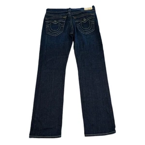 True Religion Ricky Relaxed Straight Jeans Blue Cotton Blend Size 34 Denim - Picture 1 of 14