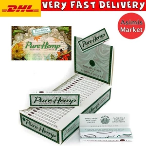 Papel de liar sin árbol de cáñamo puro mediano 1 1/4 caja completa 25 paquetes x 50 hojas - Imagen 1 de 3