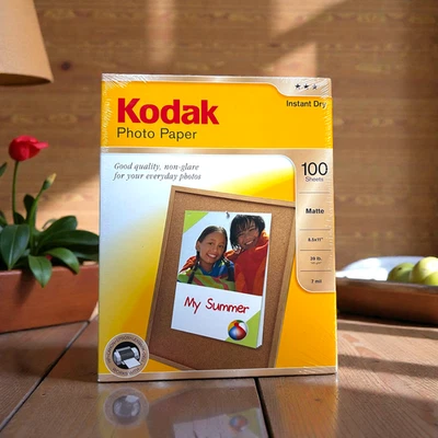 Papel fotográfico Kodak mate 100 hojas secado instantáneo 8,5x11 7 mil para impresora de inyección de tinta A85 Foto 1 de 2