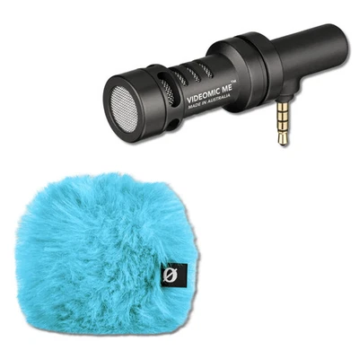 Micrófono compacto Rode VideoMic Me con parabrisas azul Rode WS9 Foto 1 de 4