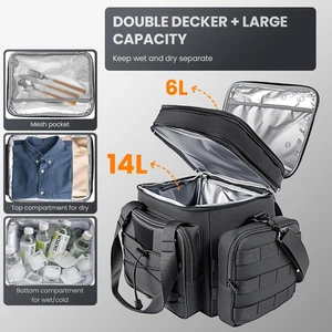 Porta Pranzo Tattico Uomo 20L Borsa Termica Espandibile Doppio Isolamento con Molle - Foto 1 di 9
