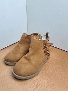 OLD NAVY Girls' Toddler Brown Faux Suede Flat Mid Top Combat Boots Size 6 - Picture 1 of 5