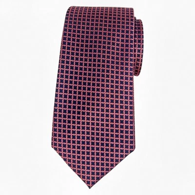 Corbata clásica 3,15 MICHAEL KORS para hombre coral azul marino mezcla de seda geo eslabones Foto 1 de 4