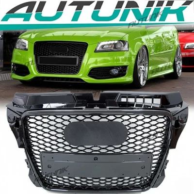 for 2009-2013 Audi A3 8P Hatchback Cabrio Sportback RS3 Style Front Grille Black — 第 1/4 张图片