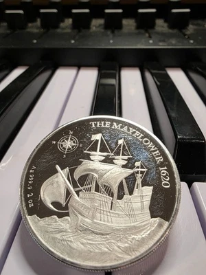 2020 2 oz .999 Silver Mayflower Ultra High Relief/Dished/Frosted mintage - Image 1 of 3