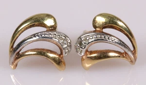 Edle sehr feine Bicolor Brillant Ohrstecker 585 Gold Diamant Ohrringe earrings - Bild 1 von 7