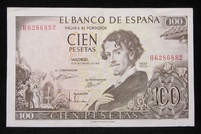 Billete de 100 pesetas de España 1965 - bonito crujiente A/U - envío gratuito Foto 1 de 3