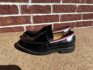 Gucci schwarze elegante Lederschuhe rot blau gestreift Größe 40 - Bild 1 von 7