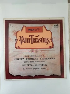 RCA Vault Treasures Heifetz Primrose Feuermann Vinyl Record 12" Mono - Imagen 1 de 4