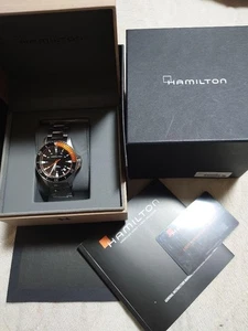 Hamilton H823150 Caqui Azul Marino Hombre Negro Naranja Reloj Automático Puls... - Imagen 1 de 7