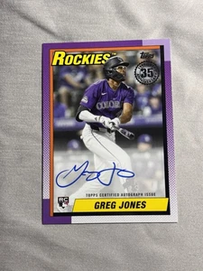 2025 Topps Series 1 1990 Topps Baseball Auto Greg Jones #90A-GJ Rookie Auto RC🔥 - Picture 1 of 3