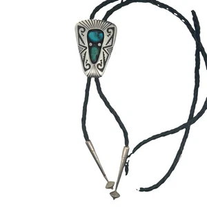 Sterling Silver Turquoise & Leather Bolo (PO1013053) - Picture 1 of 5