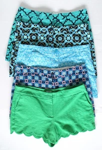 5 Pair Crown & Ivy Size 16 Shorts 1 scalloped Blue Green - Picture 1 of 17