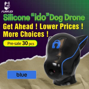 FURRJOI Blue Silicone BDSM Dog Drone Head Mask With Hole Gay Puppy Love Fetish - Picture 1 of 5