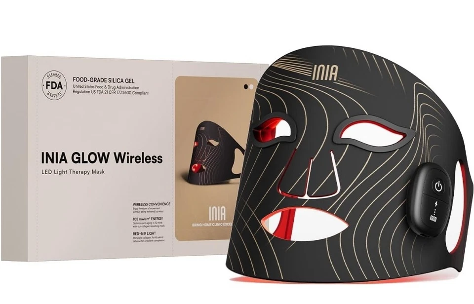 INIA GLOW Wireless Red Light Therapy Mask New Sealed Box - Image 1 of 4