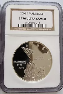 2005-P PF70 Commemorative $1 Marine Corps - Picture 1 of 4