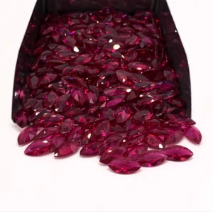 1.5x3mm To 2.5x5mm Calibrated Synthetic RedRuby Marquise Faceted Loose Gemstone - Picture 1 of 24