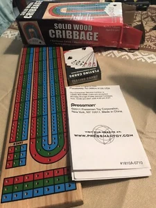 Cribbage Board Pressman Solid Wood-Open Box-New - Picture 1 of 3