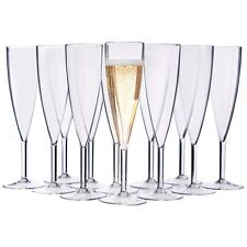 US Acrylic Plastic Reusable Champagne Flute Set of 12 Clear 5oz Stems | BPA-F...