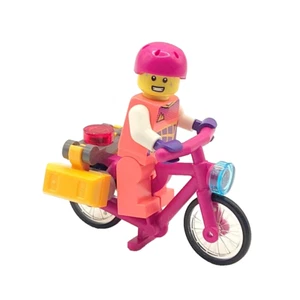 LEGO Bicycle Bike With Paniers Cyclist Man Male Minifigure with Helmet Gift - Picture 1 of 2