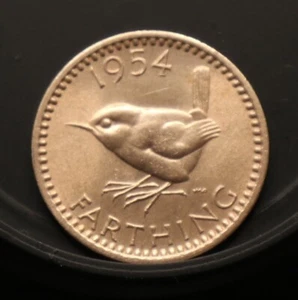 Britische 1 Furzmünze - Queen Elizabeth II - 1954 Jahrgang - Bild 1 von 2