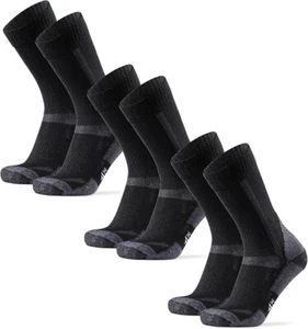 DANISH ENDURANCE MERINO WOOL HIKING SOCKS BLACK LARGE 3 PAIRS - Picture 1 of 6